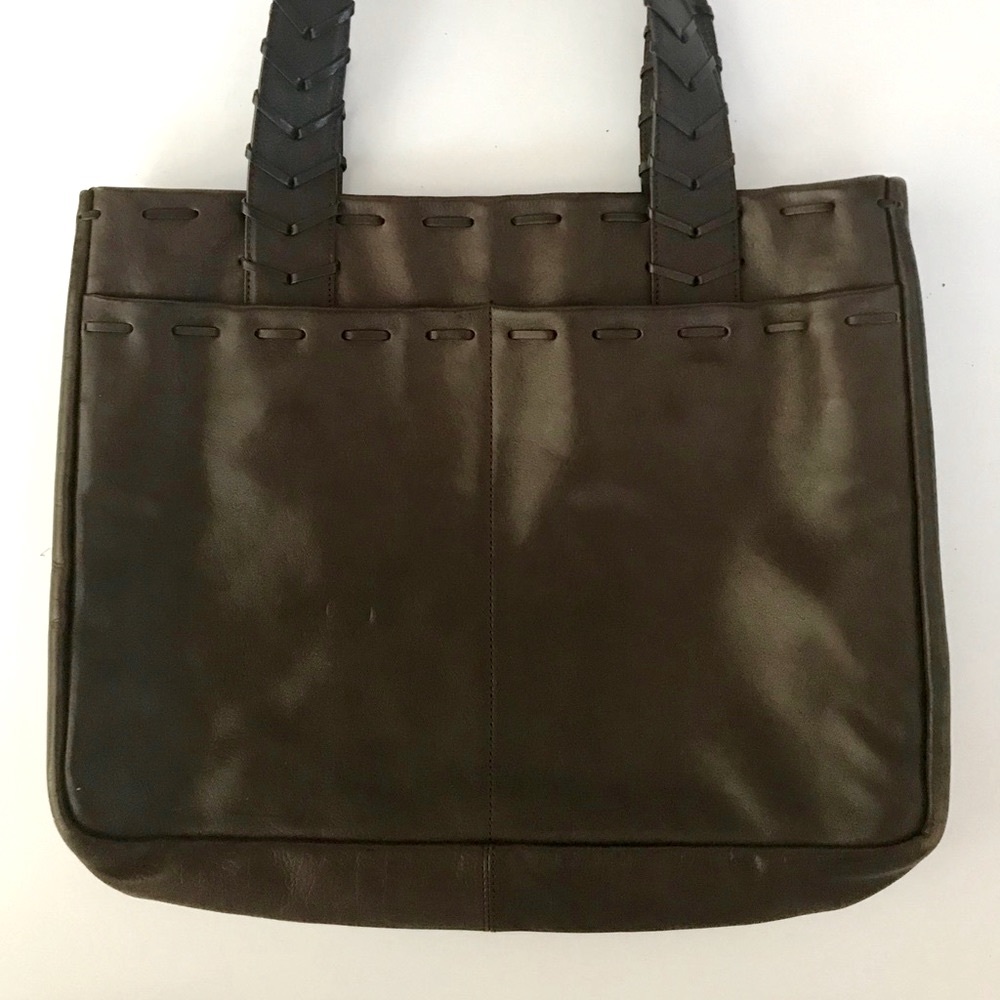 SUAREZ leather tote with braid detail